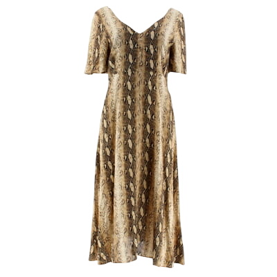 Robe écrue multicolore imprimée serpents et fibres métalliques - Femme - Last queen - Taille M Très bon état -  reconditionné disponible sur Label Emmaüs